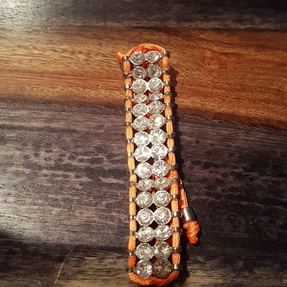 ORANGE CRYSTAL ROPE BRACELET - Picture 2 of 4